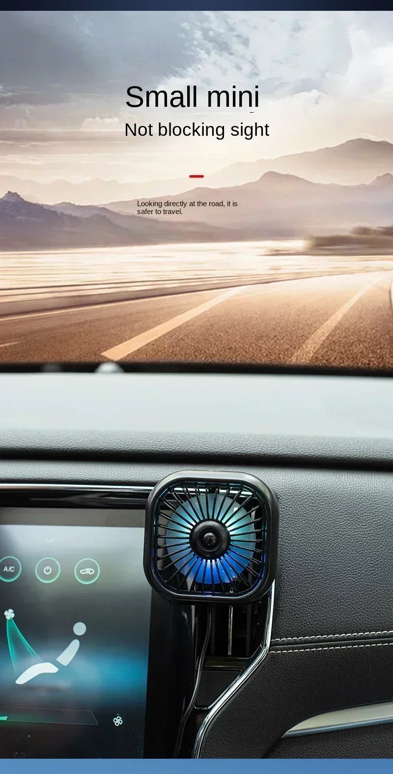 Portable Mini Car Vent Fan - High-Speed Cooling USB Fan - Energy-Efficient, Vibrant Colors, Easy Install