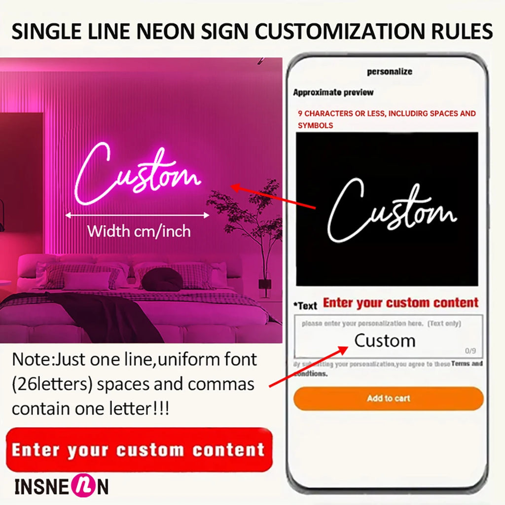 Custom Neon Led Sign Customized Kids Name USB Neon for Room Bedroom Wall Hanging Decor Birthday Party Personalised Neon Signs