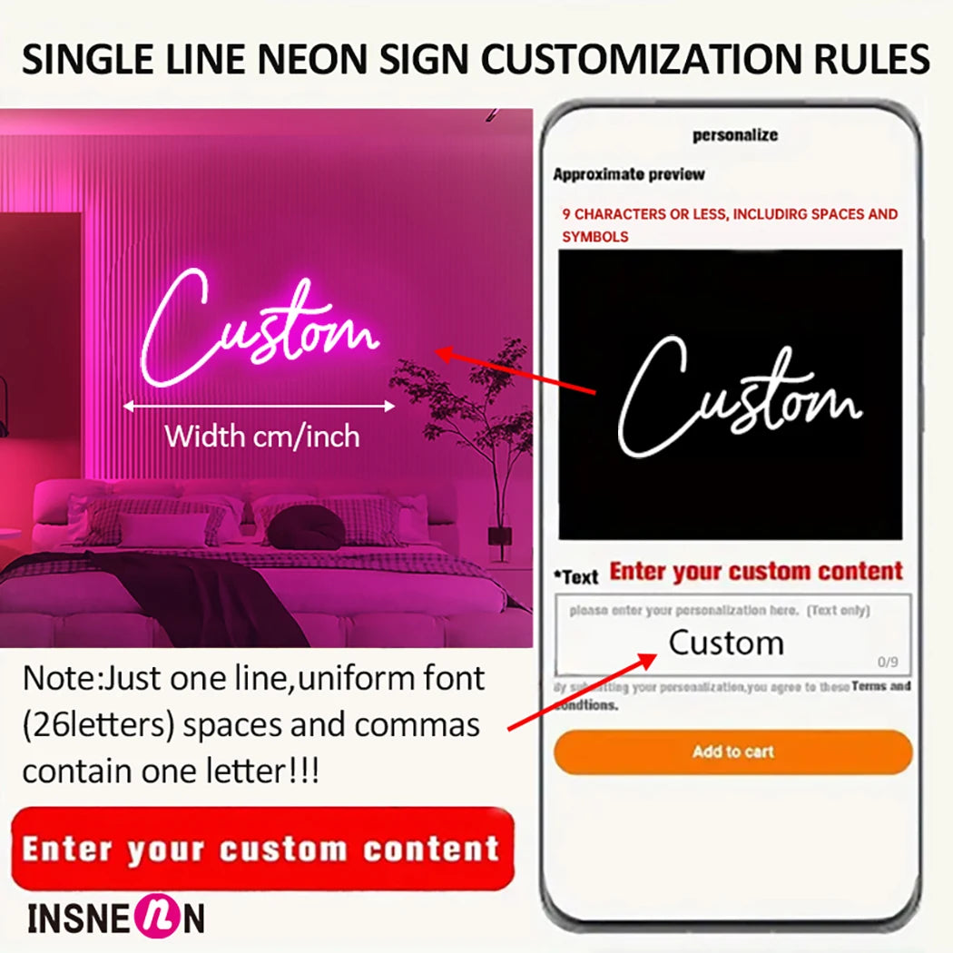 Custom Neon Led Sign Customized Kids Name USB Neon for Room Bedroom Wall Hanging Decor Birthday Party Personalised Neon Signs