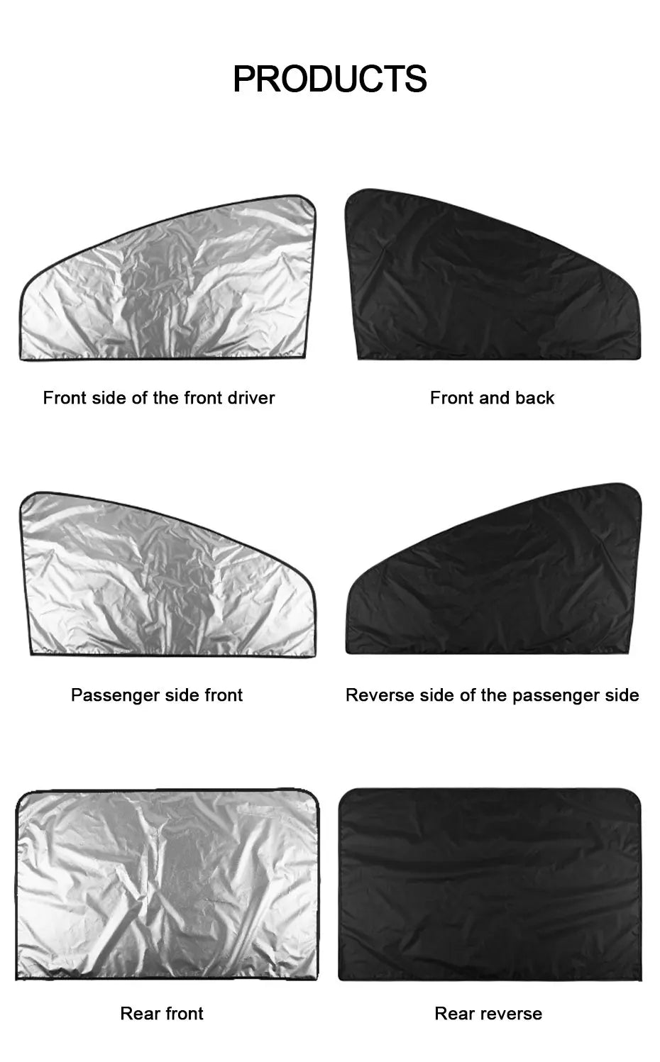 PECHAM Magnet Car Side Window Curtain Privacy Curtains for Car Sun Shade Summer Sunshades UV Reflection Front/Back Window