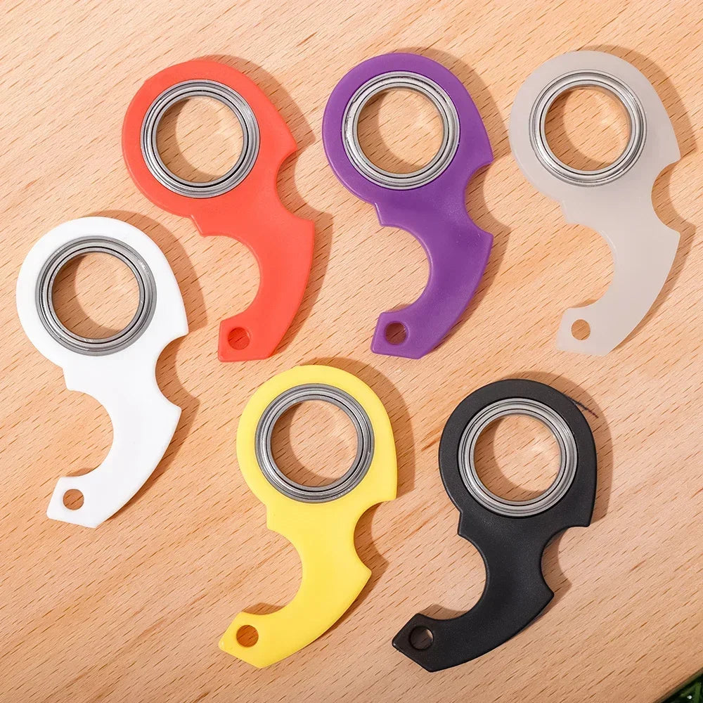 Spinner Stress Toy Funny Idget Toys Kids Fingertip Spinning Keyring Finger Fidget Ring Relieve Boredom Party Gifts Keychain Toys