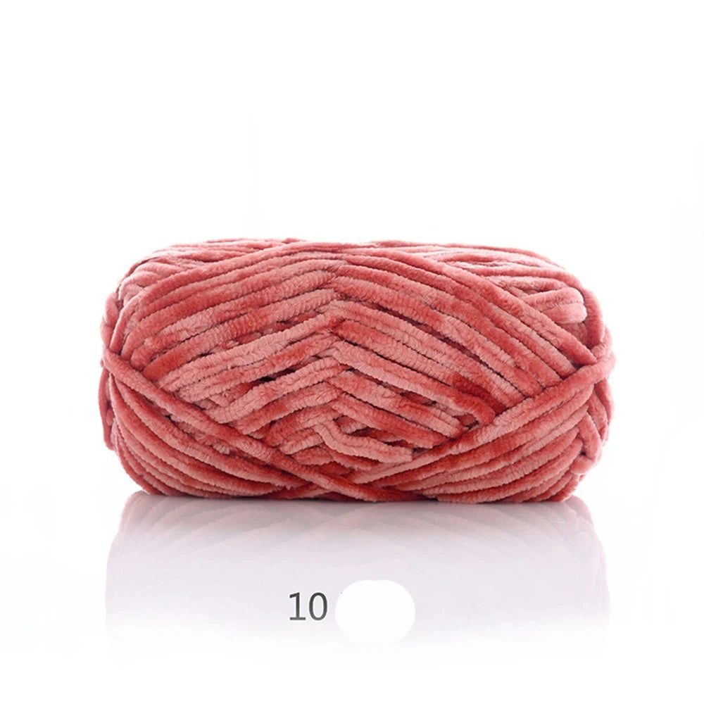 1Pc 80M Chenille Velvet Yarn Thick Knitted Crochet Velvet Super Soft Wool Soft Baby Blanket Suitable for DIY Hat Scarves