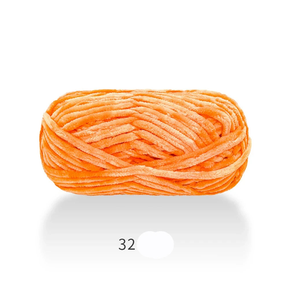 1Pc 80M Chenille Velvet Yarn Thick Knitted Crochet Velvet Super Soft Wool Soft Baby Blanket Suitable for DIY Hat Scarves