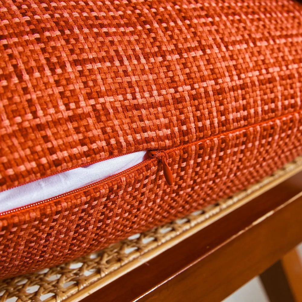 Orange Woven Cushion Cover Waterproof Outdoor Decorative Pillowcase Living Room Sofa Throw Pillow Cover Zipper Fundas De Cojines