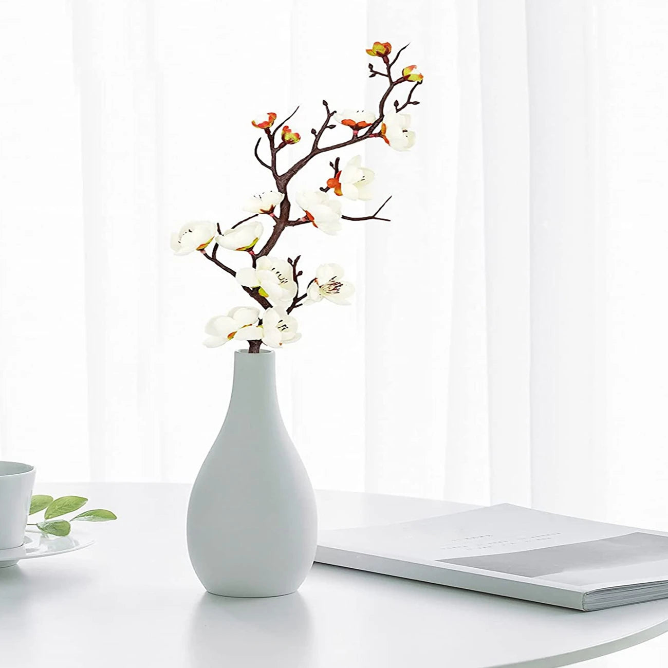 Artificial Flowers Spring Plum Blossom Peach Branch Silk Flowers Home Wedding Party Decoration Festival Wreaths Diy Office Table