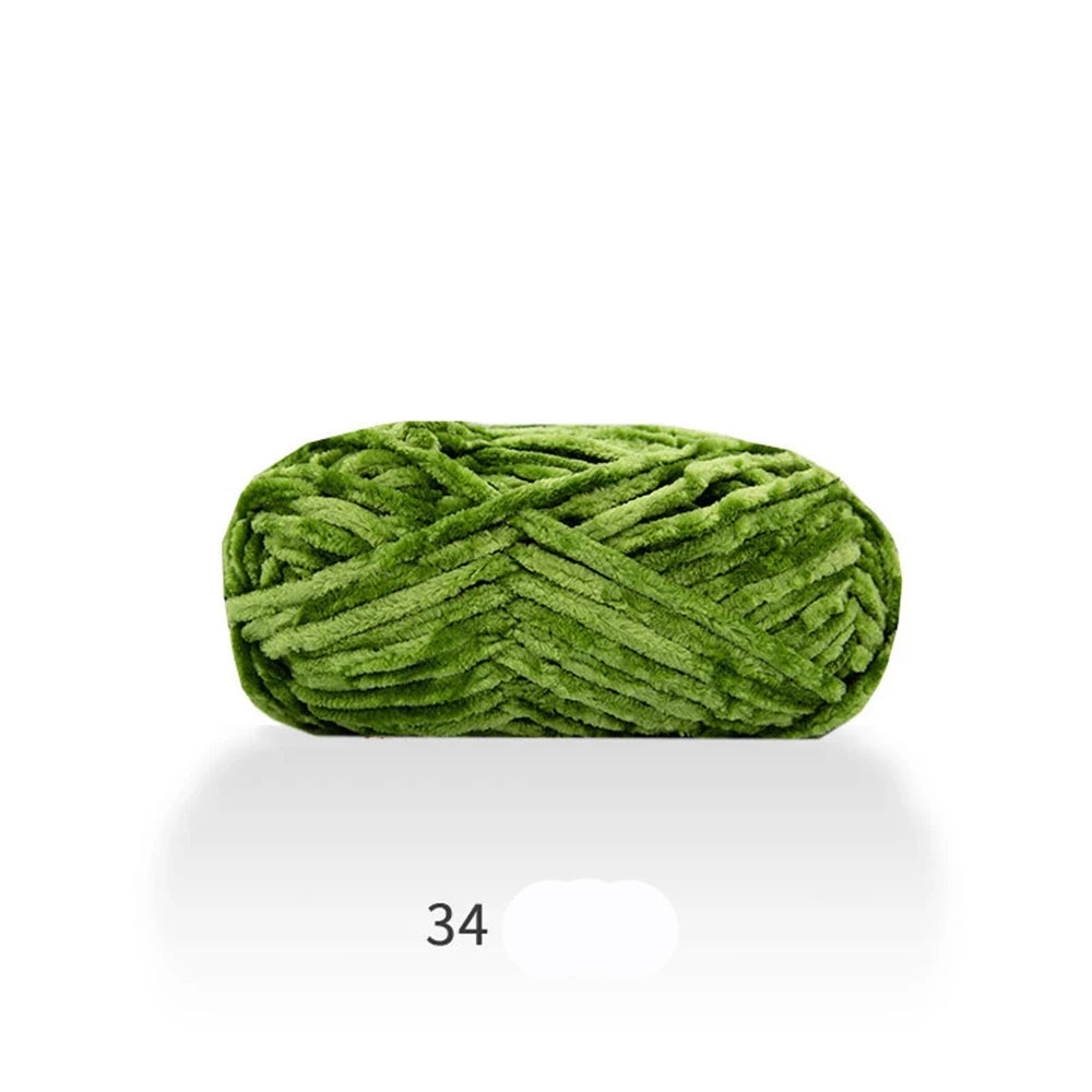 1Pc 80M Chenille Velvet Yarn Thick Knitted Crochet Velvet Super Soft Wool Soft Baby Blanket Suitable for DIY Hat Scarves