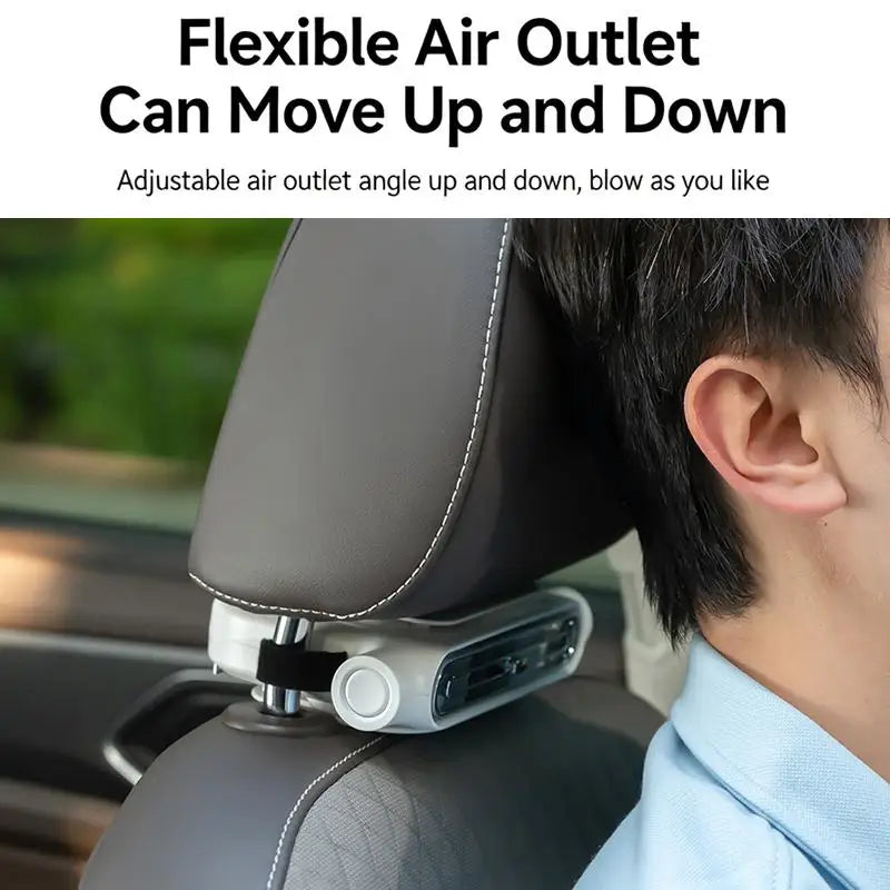 Portable Car Fan - USB Cooling Vehicle Accessory, Quiet Compact SUV Seat Fan, Adjustable Airflow Design, Efficient Proced