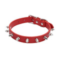 Leather Cat Collar Anti-Bite Studded Cat Collar with Spikes Adjustable Pet Collar for Small Dogs Puppy Kitten Pet Accessories