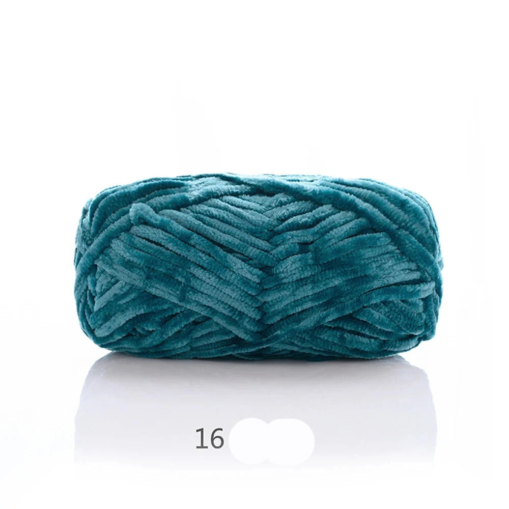 1Pc 80M Chenille Velvet Yarn Thick Knitted Crochet Velvet Super Soft Wool Soft Baby Blanket Suitable for DIY Hat Scarves