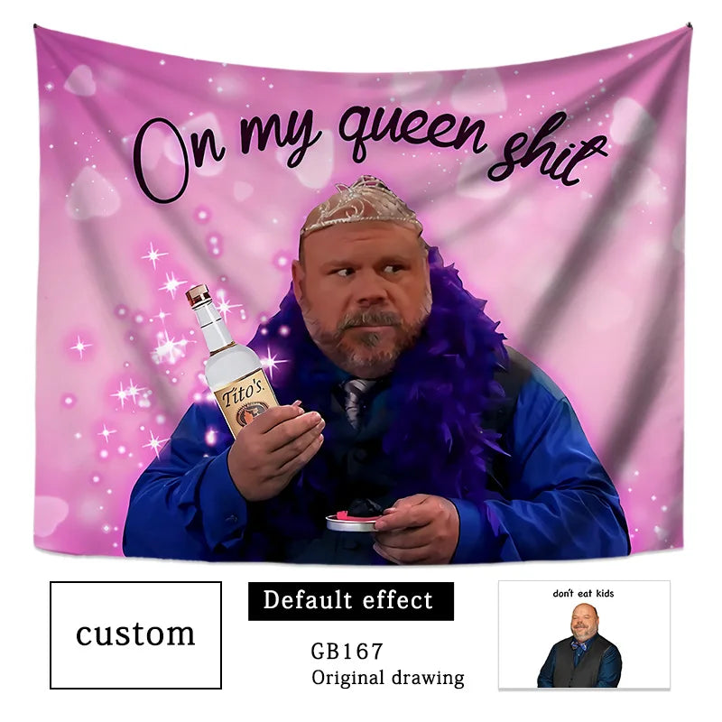 New Bertram Eat Kids Tapestry Wall Hanging Funny Meme Tapestries Art Aesthetic Room Decoration Bedroom Sofa Blanket Home Decor