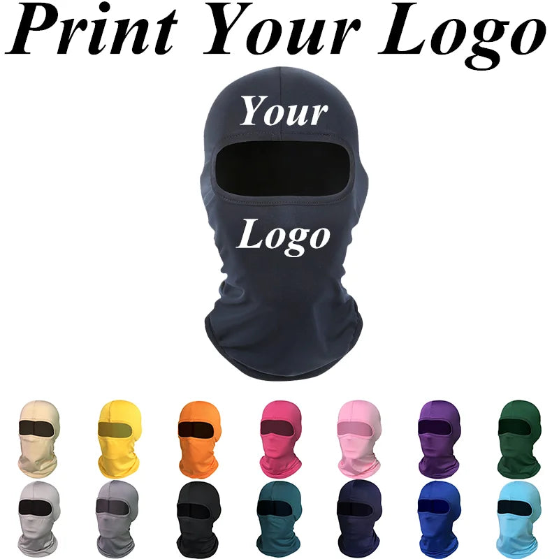 Print Your Logo Men'S Cycling Full Face Mask Hood Quick Dry Breathable Balaclava Caps Women Tactical Army Motorcycle Neck Gaiter