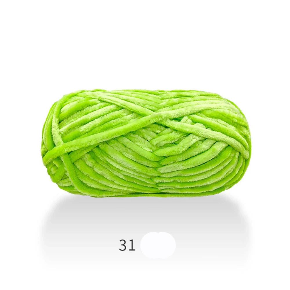 1Pc 80M Chenille Velvet Yarn Thick Knitted Crochet Velvet Super Soft Wool Soft Baby Blanket Suitable for DIY Hat Scarves