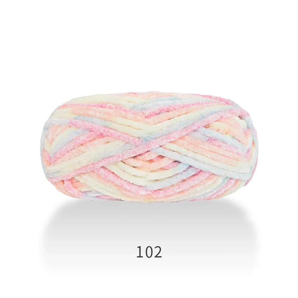 1Pc 80M Chenille Velvet Yarn Thick Knitted Crochet Velvet Super Soft Wool Soft Baby Blanket Suitable for DIY Hat Scarves
