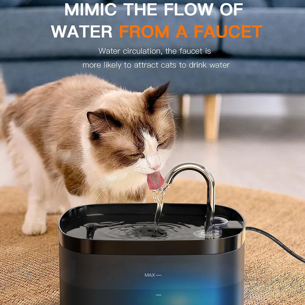 2.5L 5V USB Automatic Cat Dog Water Fountain With Faucet Dog Water Dispenser Transparent Filter Drinker Pet Sensor Drinking Bowl