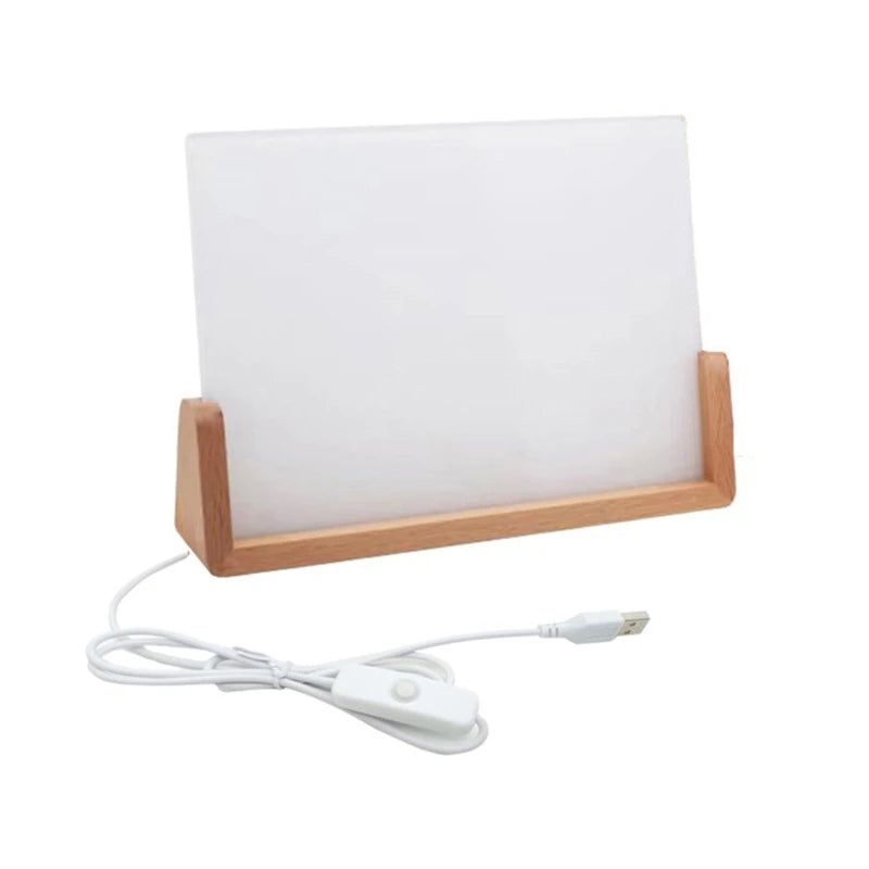 Acrylic Display Photo Frame Sublimation LED Light Blank Picture Frame with Base