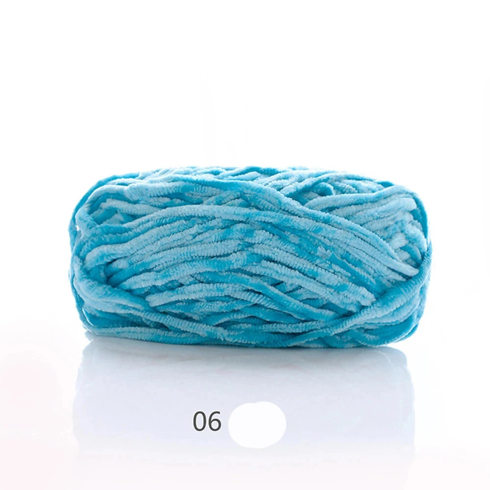 1Pc 80M Chenille Velvet Yarn Thick Knitted Crochet Velvet Super Soft Wool Soft Baby Blanket Suitable for DIY Hat Scarves