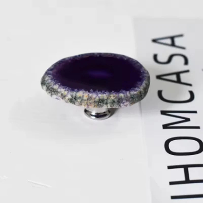 IHOMCASA Reiki Natural Agate Stone Furniture Cabinet Handles Kitchen Wardrobe Door Knobs Nordic Luxury Art Crystal Drawer Pull