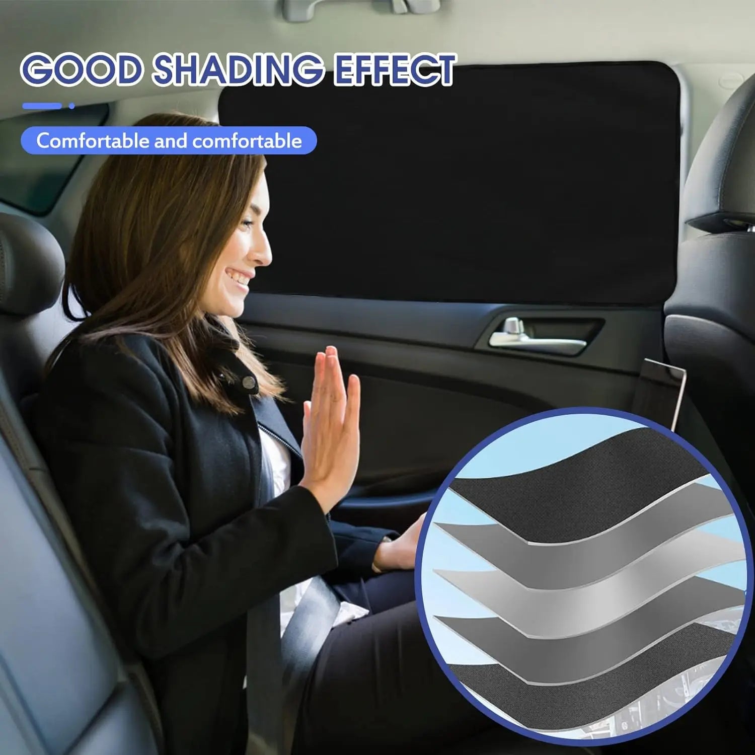 PECHAM Magnet Car Side Window Curtain Privacy Curtains for Car Sun Shade Summer Sunshades UV Reflection Front/Back Window