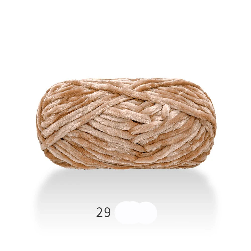 1Pc 80M Chenille Velvet Yarn Thick Knitted Crochet Velvet Super Soft Wool Soft Baby Blanket Suitable for DIY Hat Scarves