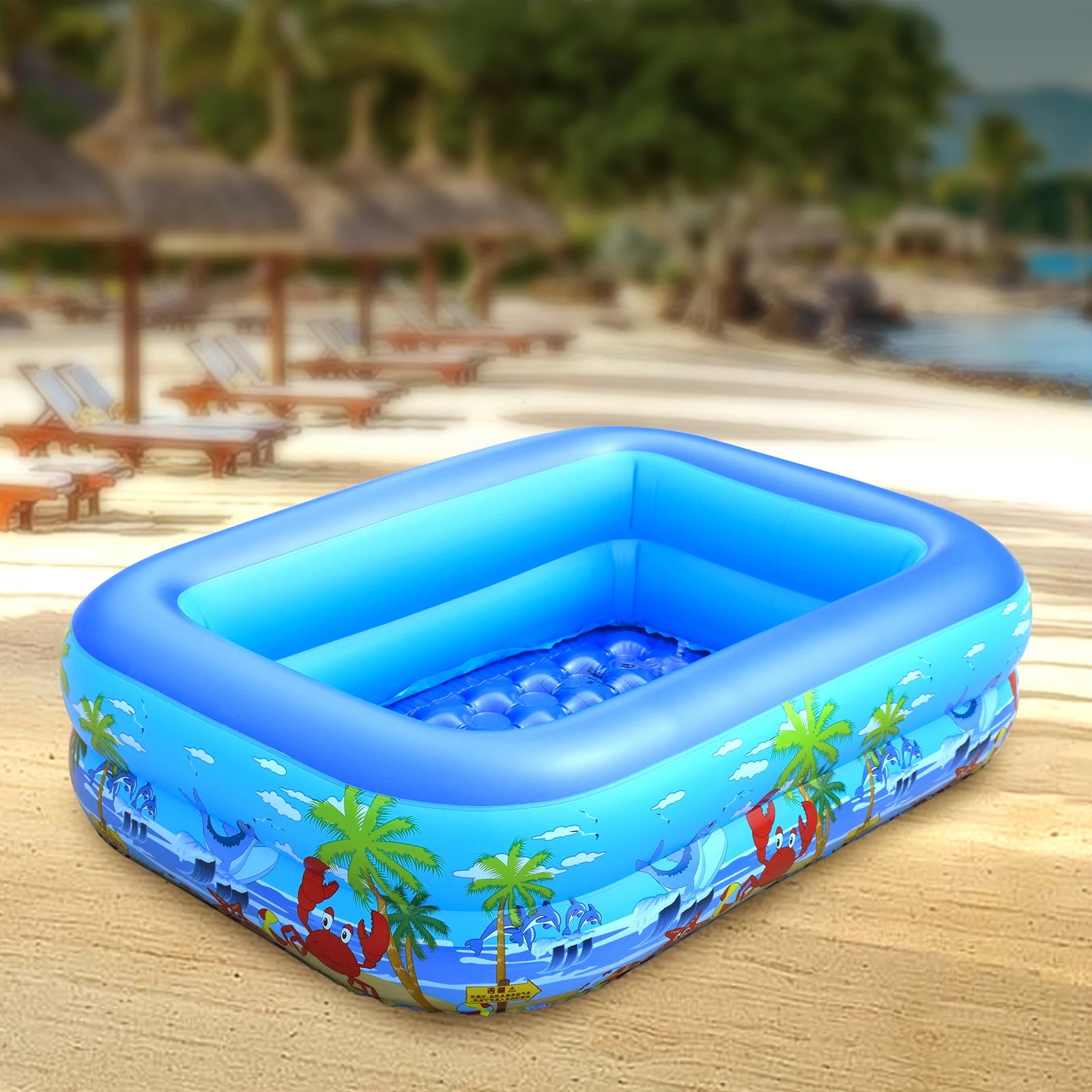 Inflatable Ball Pit Pool for Kids, Toddlers, Adults, Blow Up PVC Swimming Pool for Indoor Outdoor Water Party Backyard, Blue