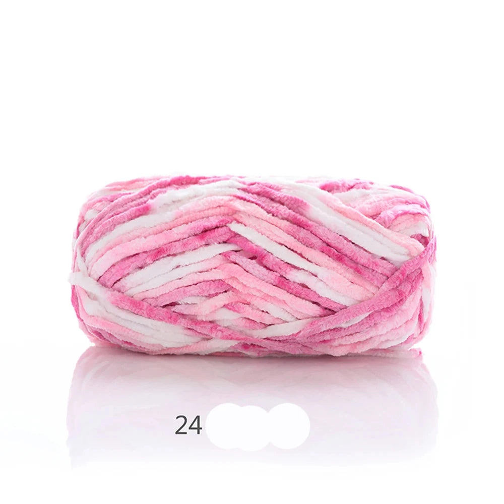 1Pc 80M Chenille Velvet Yarn Thick Knitted Crochet Velvet Super Soft Wool Soft Baby Blanket Suitable for DIY Hat Scarves