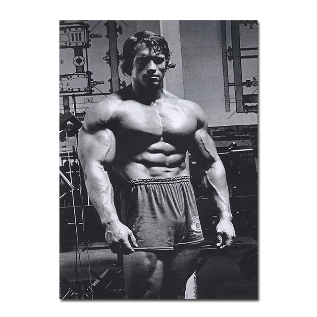 Bodybuilding Famous Character Pictures Arnold Schwarzenegger Fitness Art Posters Wall Art Canvas Painting for Gym Decor Painting