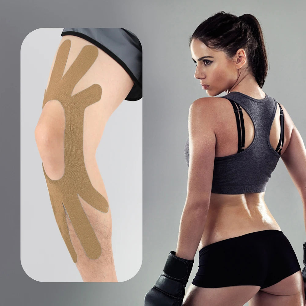 Knee Kinesiology Tape Pre-Cut Knee Tape Breathable Athletic Tape Provide Support and Stability To Muscle for Gym Fitness