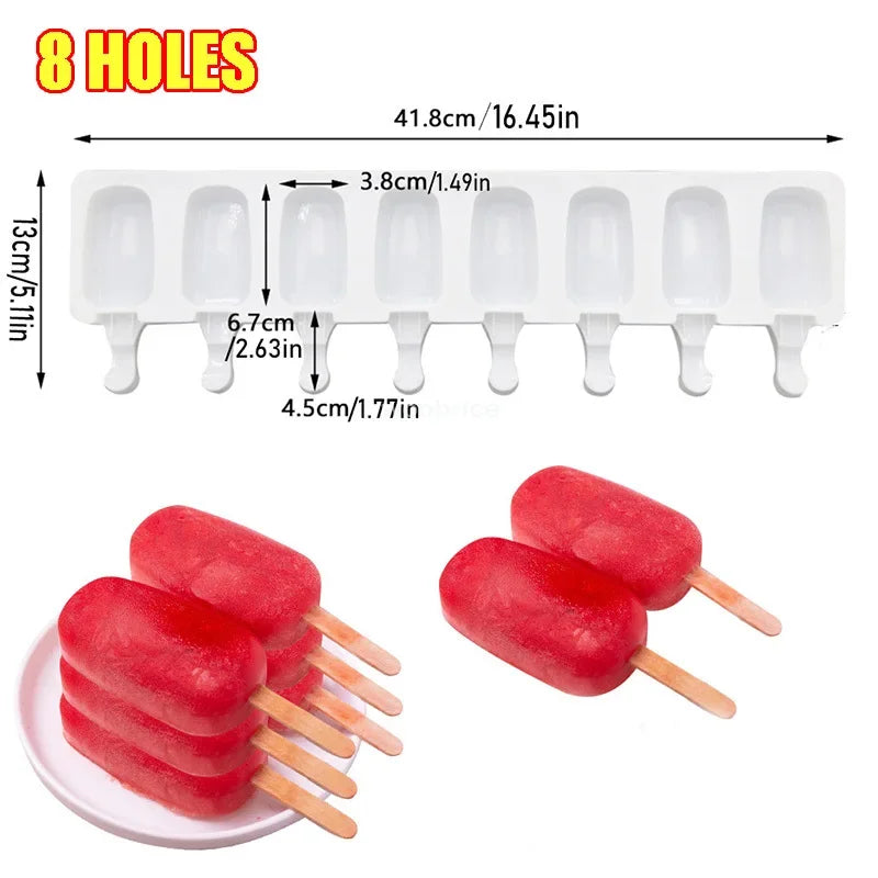 Silicone Ice Cream Mold DIY Chocolate Dessert Popsicle Moulds Tray Ice Cube Maker Homemade Tools Summer Party Supplies