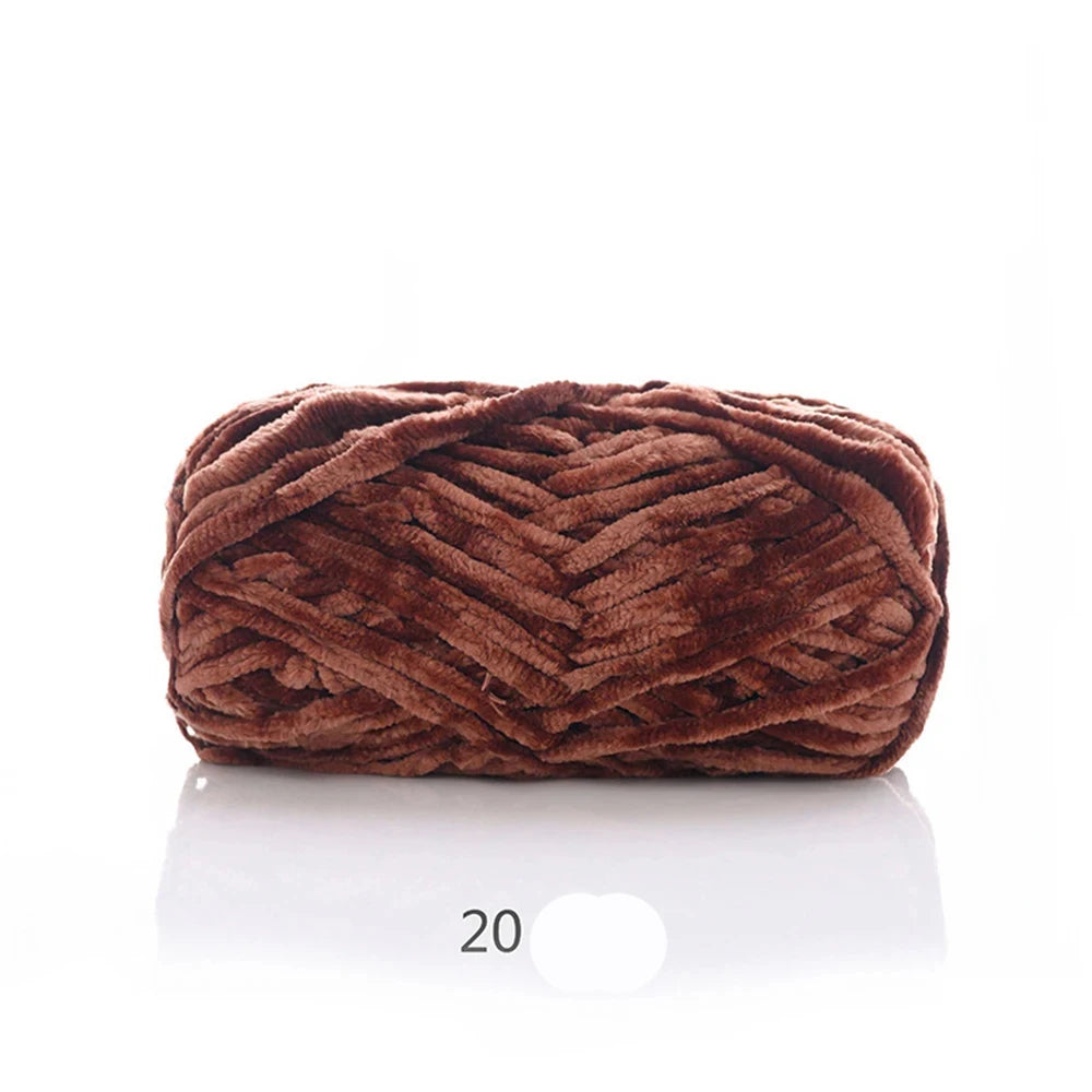 1Pc 80M Chenille Velvet Yarn Thick Knitted Crochet Velvet Super Soft Wool Soft Baby Blanket Suitable for DIY Hat Scarves