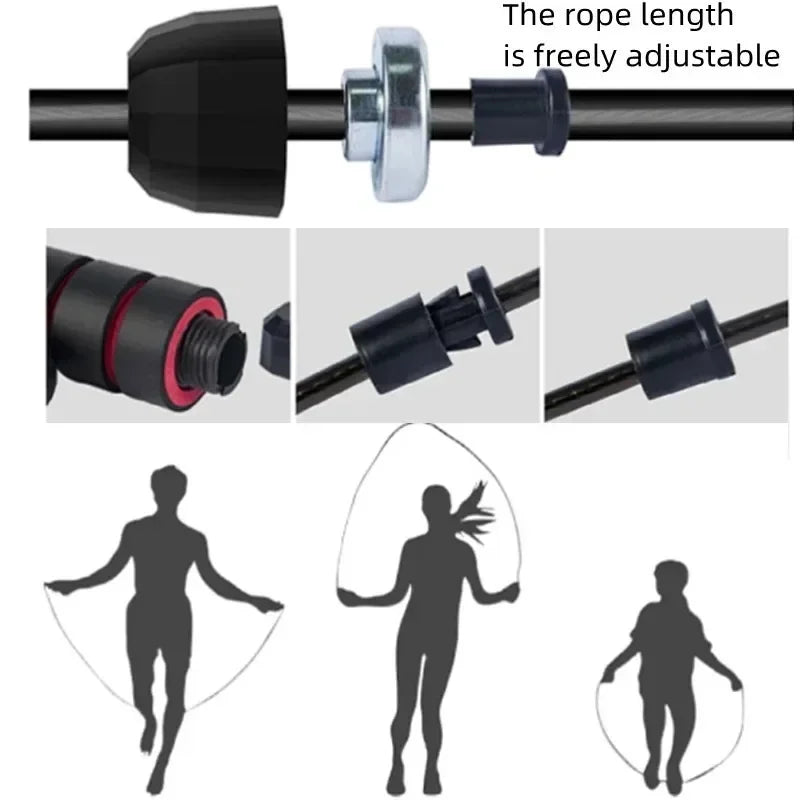 The New Jump Rope Steel Wire Skipping Exercise Adjustable Jumping Fitness Workout Training Home Sport Equipment Tangle-Free