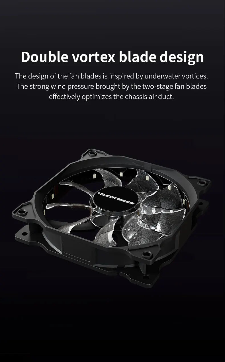 Teucer 120MM PC Case Cooling Fan Desktop Chassis Power 12V Big 4Pin Led 12CM Hydraulic Bearing Quiet Link Ventilador Radiator