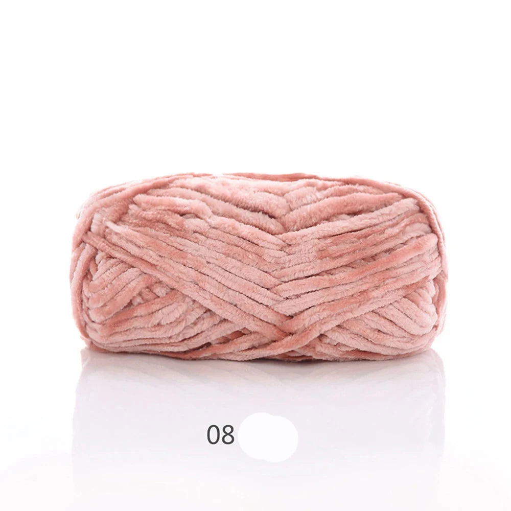 1Pc 80M Chenille Velvet Yarn Thick Knitted Crochet Velvet Super Soft Wool Soft Baby Blanket Suitable for DIY Hat Scarves