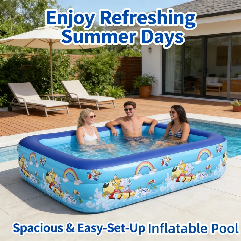 1PC Summer Inflatable Swimming Pool, Large Framed Pools, Garden Bath Bathtub Outdoor Indoor Water Game Party
