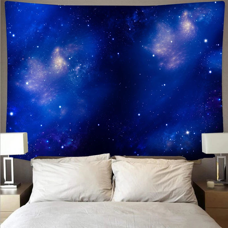 Mysterious universe space starry large art tapestry psychedelic wall hanging beach towel polyester