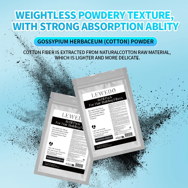 Hair Fibers Powder 100g Instant Hair Growth Fiber Refill Bag Hair Loss Treatment Keratin Hair Building Fiber Salon Hair Care