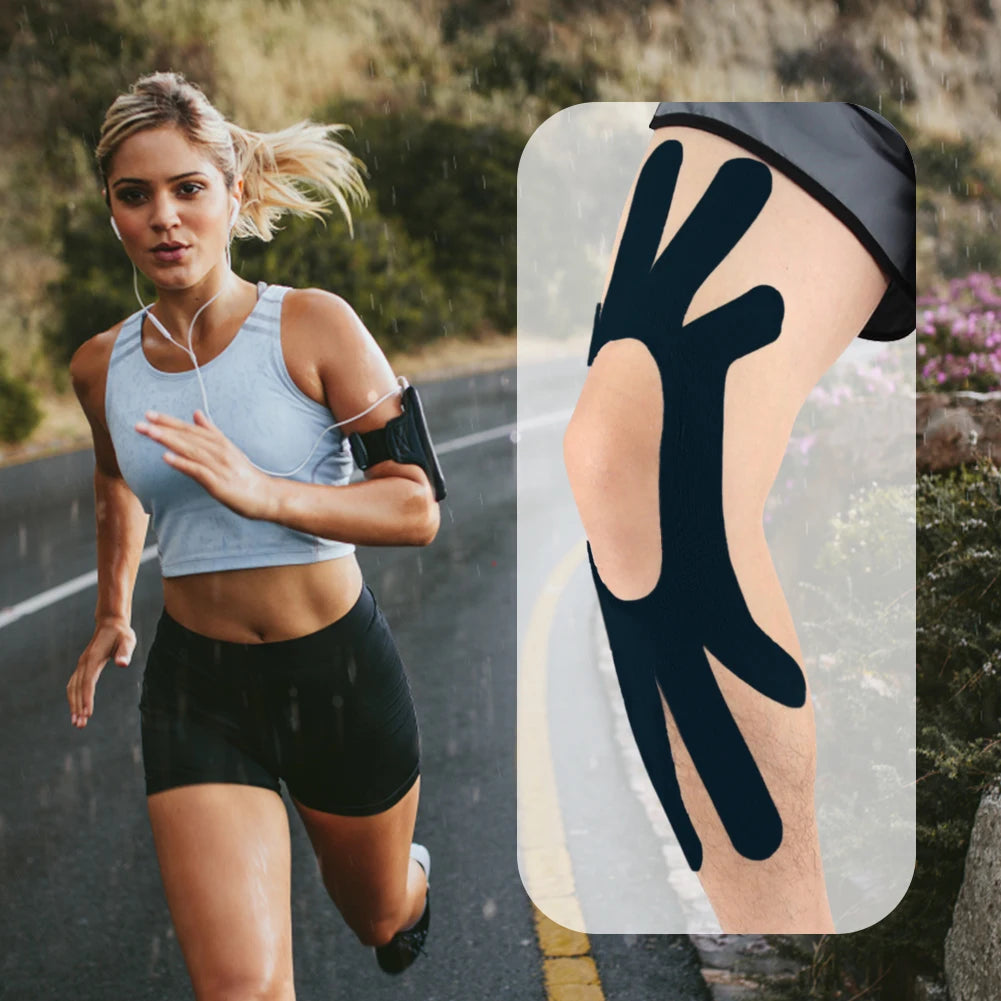 Knee Kinesiology Tape Pre-Cut Knee Tape Breathable Athletic Tape Provide Support and Stability To Muscle for Gym Fitness
