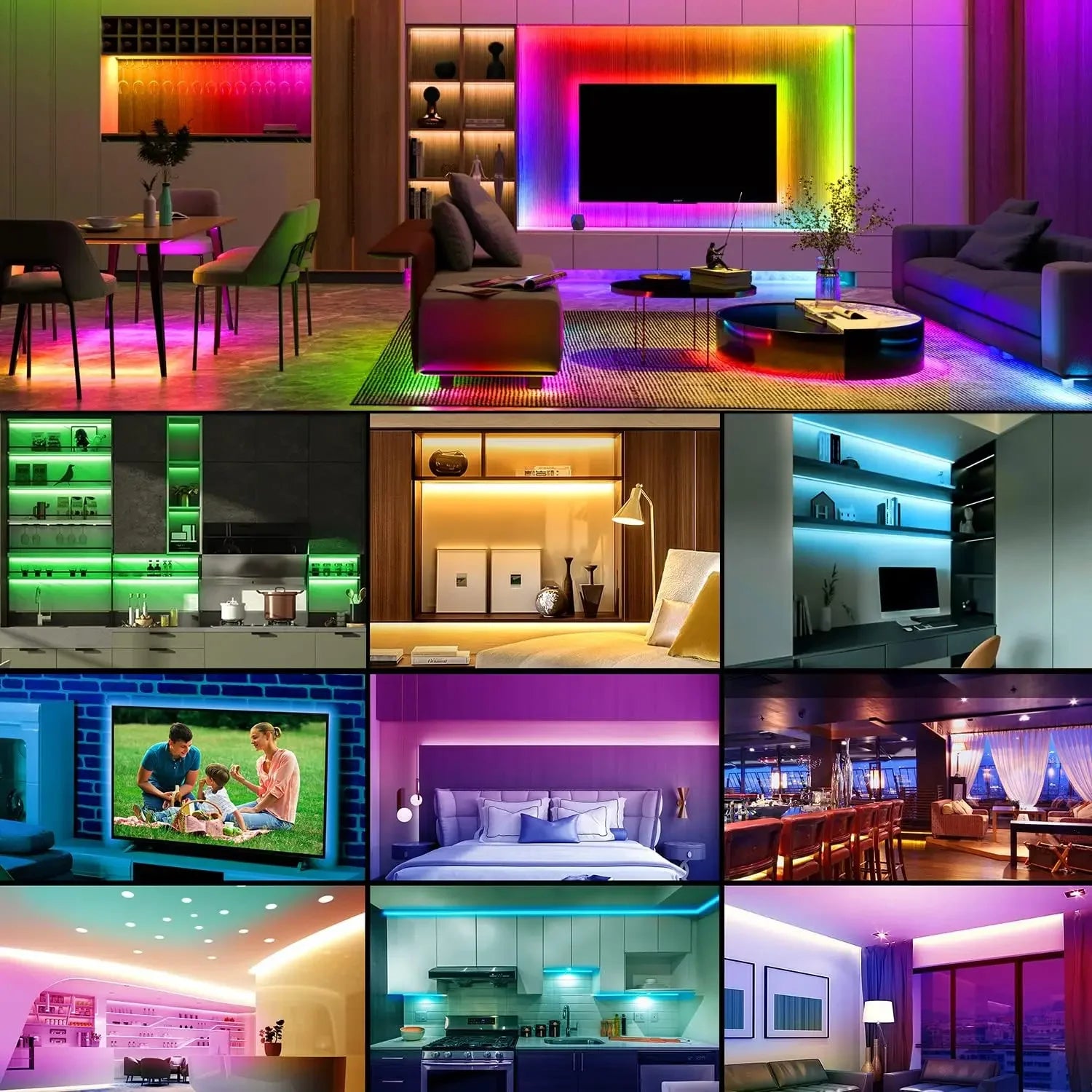 60LEDs/m USB LED Lights Strip Tape 2m 2835 24 Key IR Remote Control for Kitchen Closet Bedroom PC TV Backlight Home Lighting