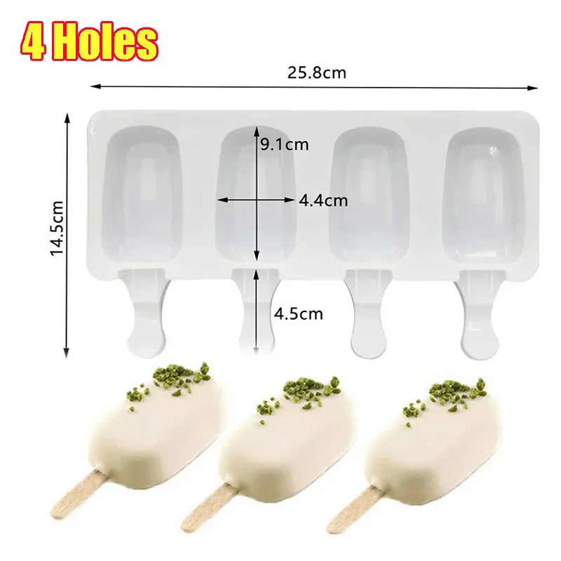 Silicone Ice Cream Mold DIY Chocolate Dessert Popsicle Moulds Tray Ice Cube Maker Homemade Tools Summer Party Supplies