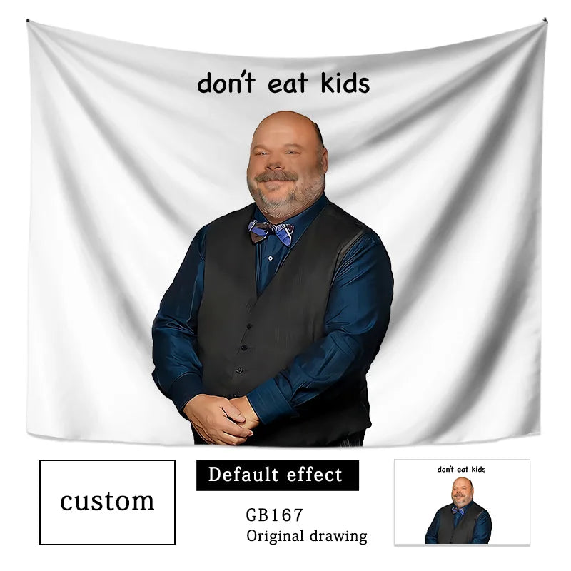 New Bertram Eat Kids Tapestry Wall Hanging Funny Meme Tapestries Art Aesthetic Room Decoration Bedroom Sofa Blanket Home Decor