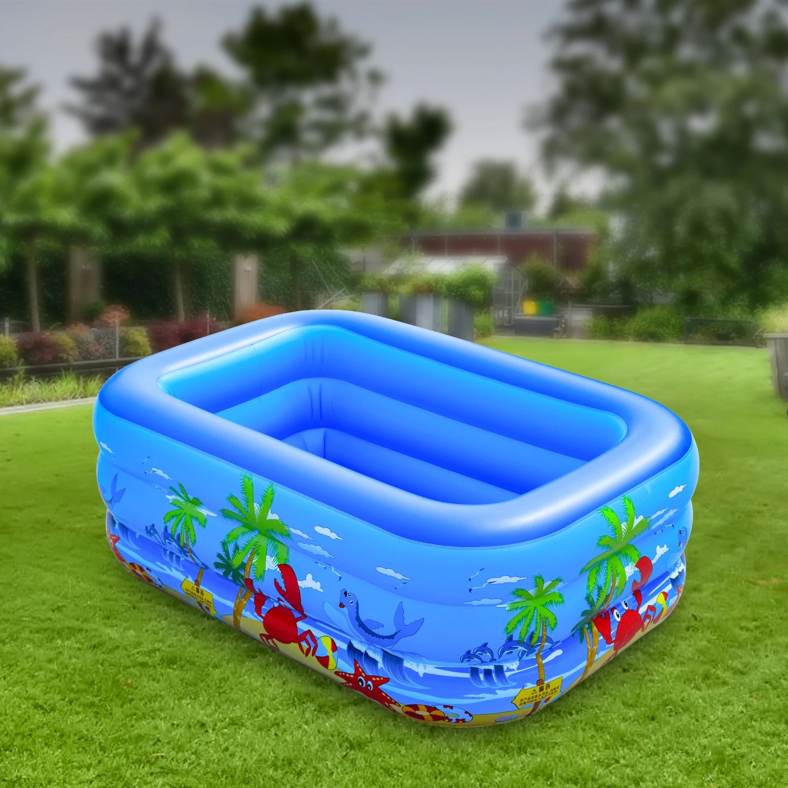 Inflatable Ball Pit Pool for Kids, Toddlers, Adults, Blow Up PVC Swimming Pool for Indoor Outdoor Water Party Backyard, Blue