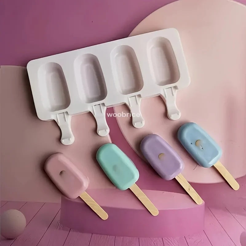 Silicone Ice Cream Mold DIY Chocolate Dessert Popsicle Moulds Tray Ice Cube Maker Homemade Tools Summer Party Supplies