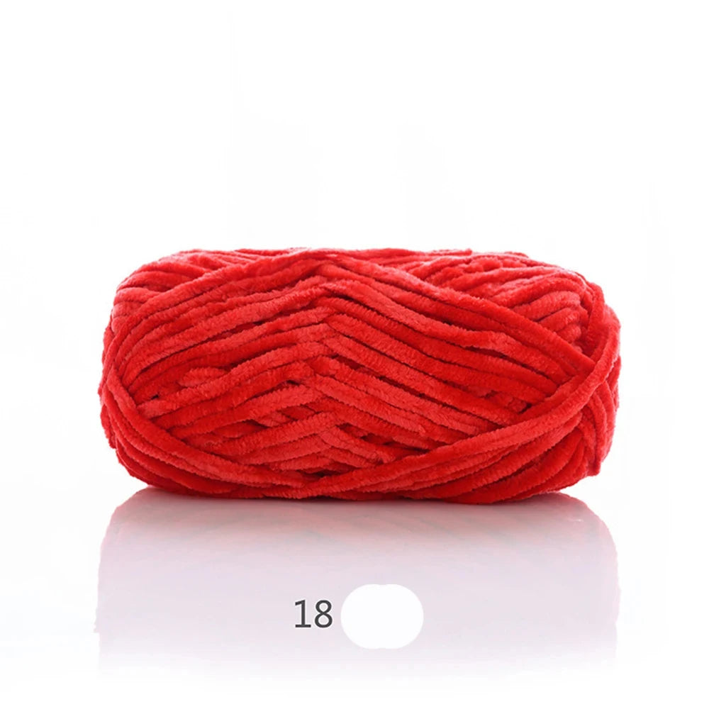 1Pc 80M Chenille Velvet Yarn Thick Knitted Crochet Velvet Super Soft Wool Soft Baby Blanket Suitable for DIY Hat Scarves