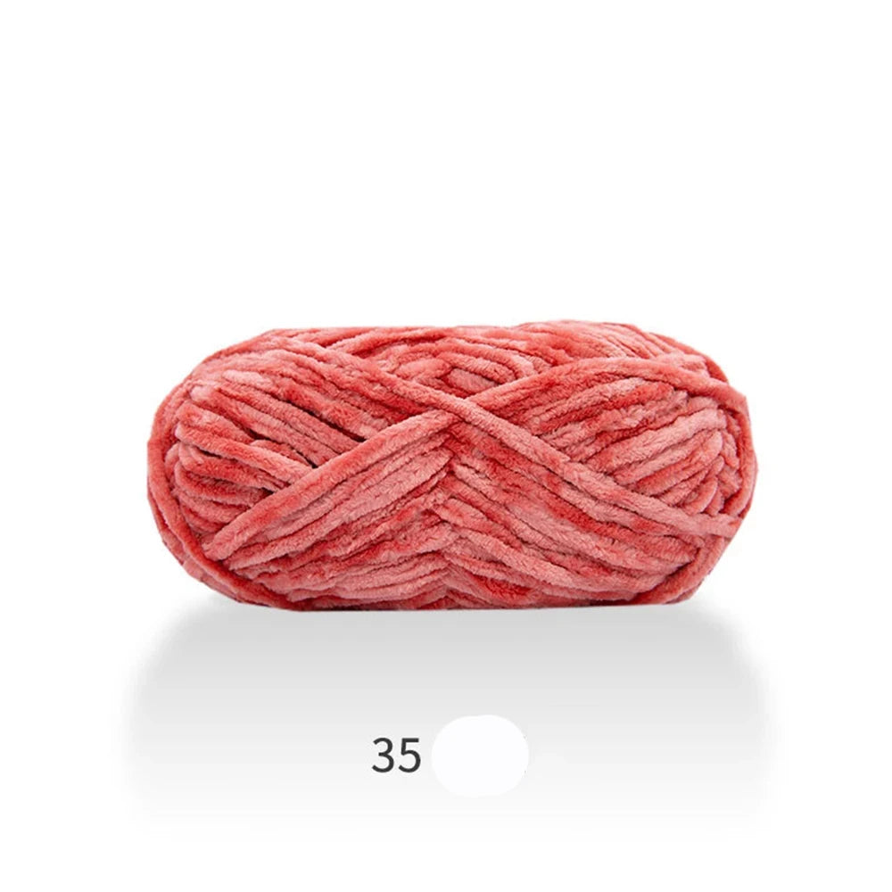 1Pc 80M Chenille Velvet Yarn Thick Knitted Crochet Velvet Super Soft Wool Soft Baby Blanket Suitable for DIY Hat Scarves