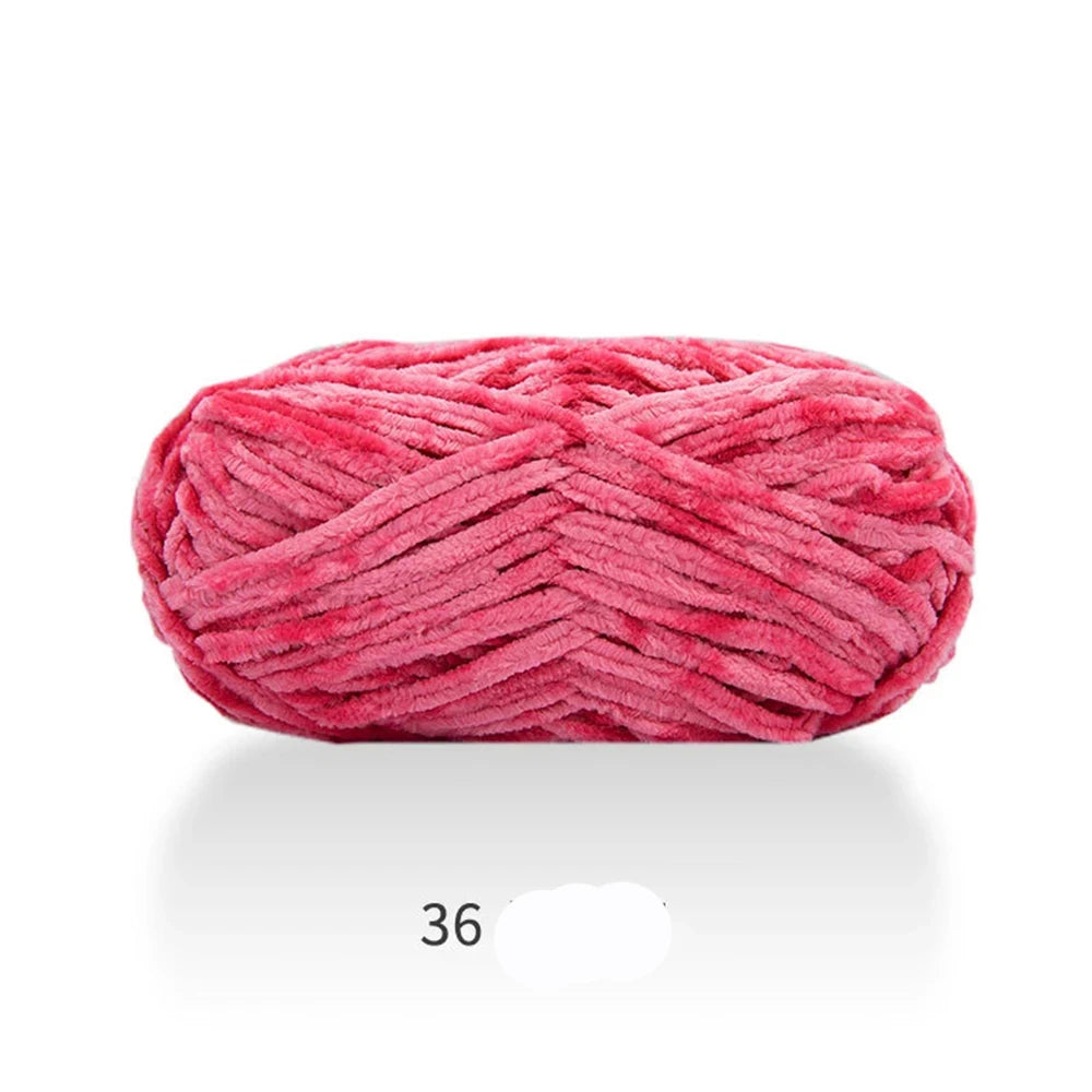 1Pc 80M Chenille Velvet Yarn Thick Knitted Crochet Velvet Super Soft Wool Soft Baby Blanket Suitable for DIY Hat Scarves