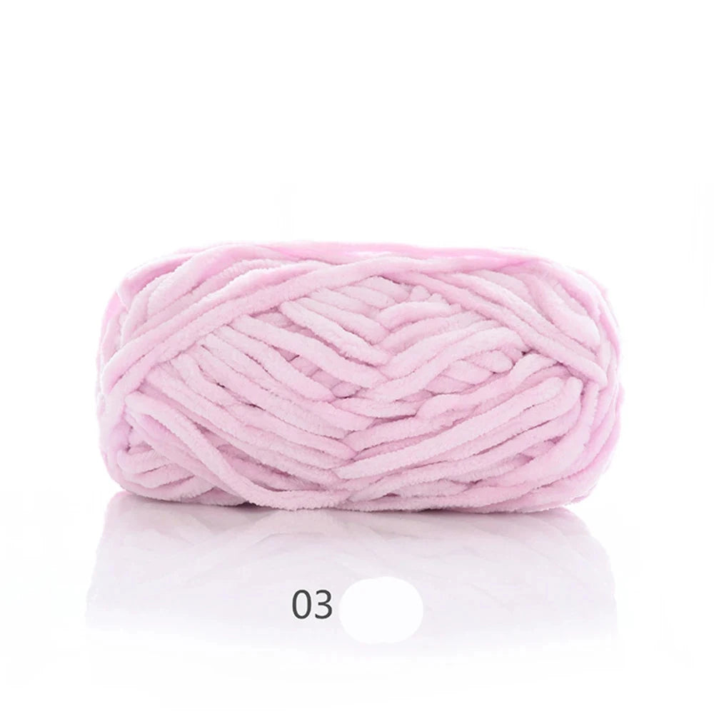 1Pc 80M Chenille Velvet Yarn Thick Knitted Crochet Velvet Super Soft Wool Soft Baby Blanket Suitable for DIY Hat Scarves