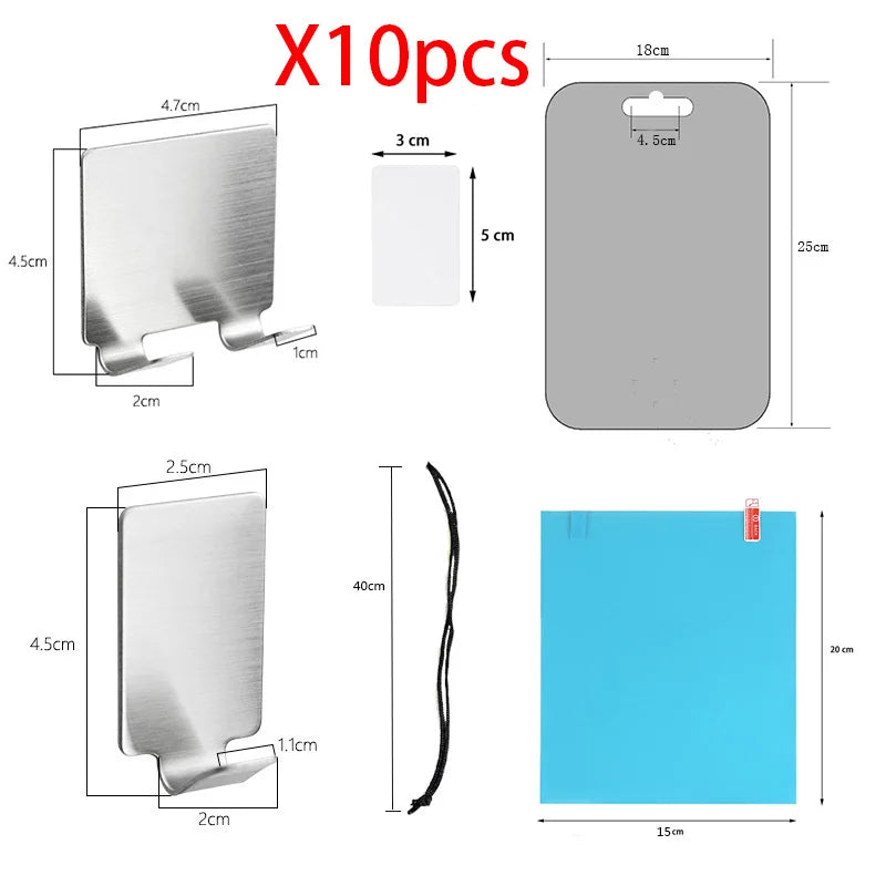 Acrylic Fogless Shower Mirror Anti-Fog Shaving Mirror with Razor Holder And Hooks Wall Hanging for Bathroom Travel Accessories