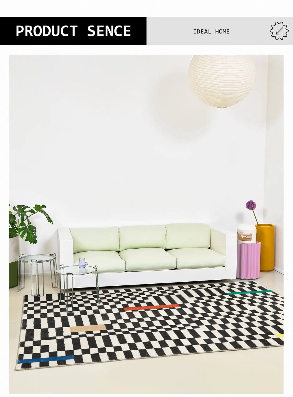 Carpets For Living Room Home Decor Light Luxury Abstract VertigoFashion Black White Plaid Art Chessboard Bedroom Polyester Rugs