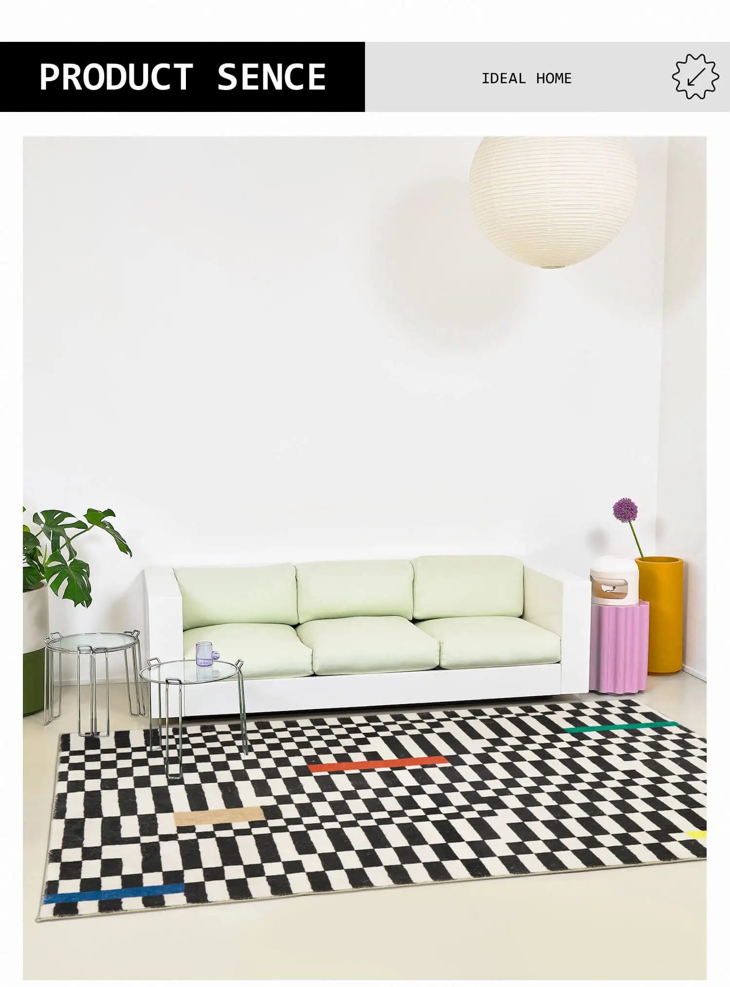 Carpets For Living Room Home Decor Light Luxury Abstract VertigoFashion Black White Plaid Art Chessboard Bedroom Polyester Rugs