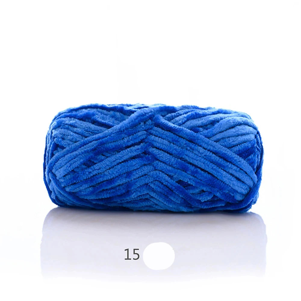 1Pc 80M Chenille Velvet Yarn Thick Knitted Crochet Velvet Super Soft Wool Soft Baby Blanket Suitable for DIY Hat Scarves