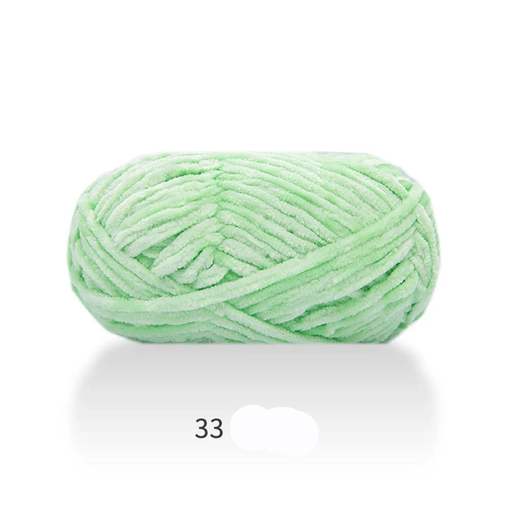 1Pc 80M Chenille Velvet Yarn Thick Knitted Crochet Velvet Super Soft Wool Soft Baby Blanket Suitable for DIY Hat Scarves